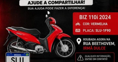 Vítima de assalto usa as redes sociais na tentativa de recuperar sua moto