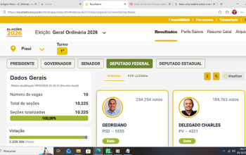 Confira o resultado da eleição para deputado federal no Piauí
