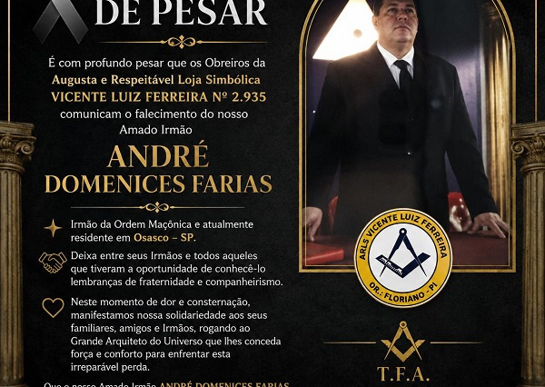 NOTA DE FALECIMENTO: André Domenices Farias