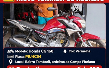 Moto levada em assalto continua desaparecida e dono faz apelo nas redes sociais