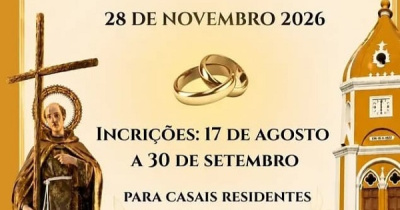 Abertas as inscrições para casais interessados em participar do casamento religioso comunitário