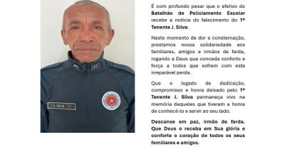 NOTA DE PESAR Pelo Falecimento do Tenente J Silva