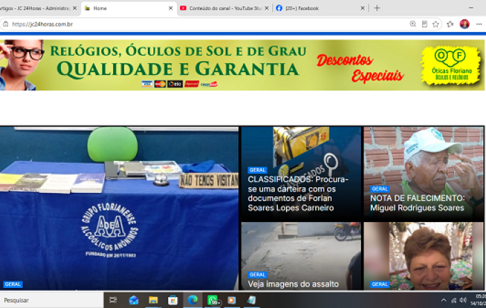 Confira os destaques do Portal jc24horas neste dia 14/10/2026