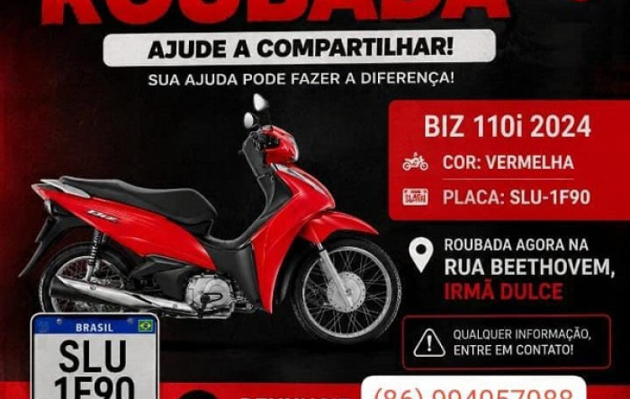 Vítima de assalto usa as redes sociais na tentativa de recuperar sua moto