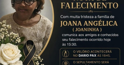 NOTA DE FALECIMENTO: Joana Angélica, a Joaninha
