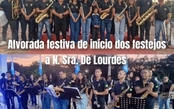 Banda de música Manoel Fabiano participa com brilhantismo nos festejos de N S de Lourdes