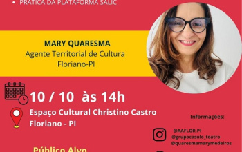 AAFLOR vai apoiar oficina gratuita ministrada pela agente cultural Mary Quaresma