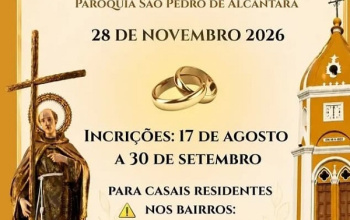 Abertas as inscrições para casais interessados em participar do casamento religioso comunitário