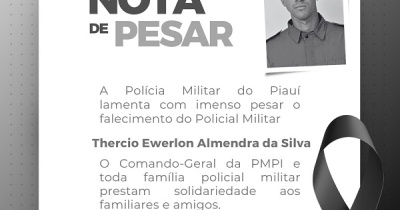 Polícia Militar emite nota de pesar pela morte do soldado Thércio