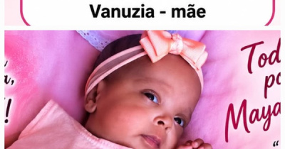 Solidariedade: Campanha busca arrecadar fundos para o tratamento de saúde da pequena Maya Vitória