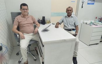 Repórter Temistocles Filho realiza visita de cortesia ao cirurgião-dentista Dr. Ricardo Sampaio