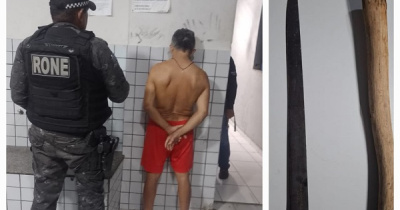 Homem é detido pela PMPI após suposta ameaça com facão na zona Norte de Teresina
