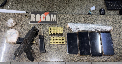 Polícia Militar apreende pistola, munições e drogas durante ação em Luís Correia
