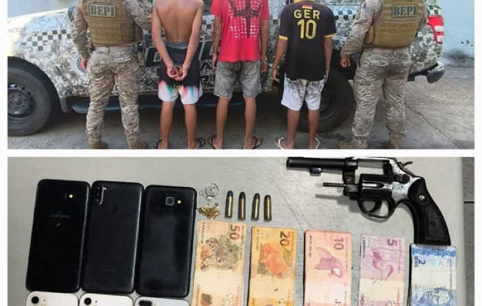 BEPI apreende arma, entorpecentes e conduz três pessoas durante ação na zona Leste de Teresina